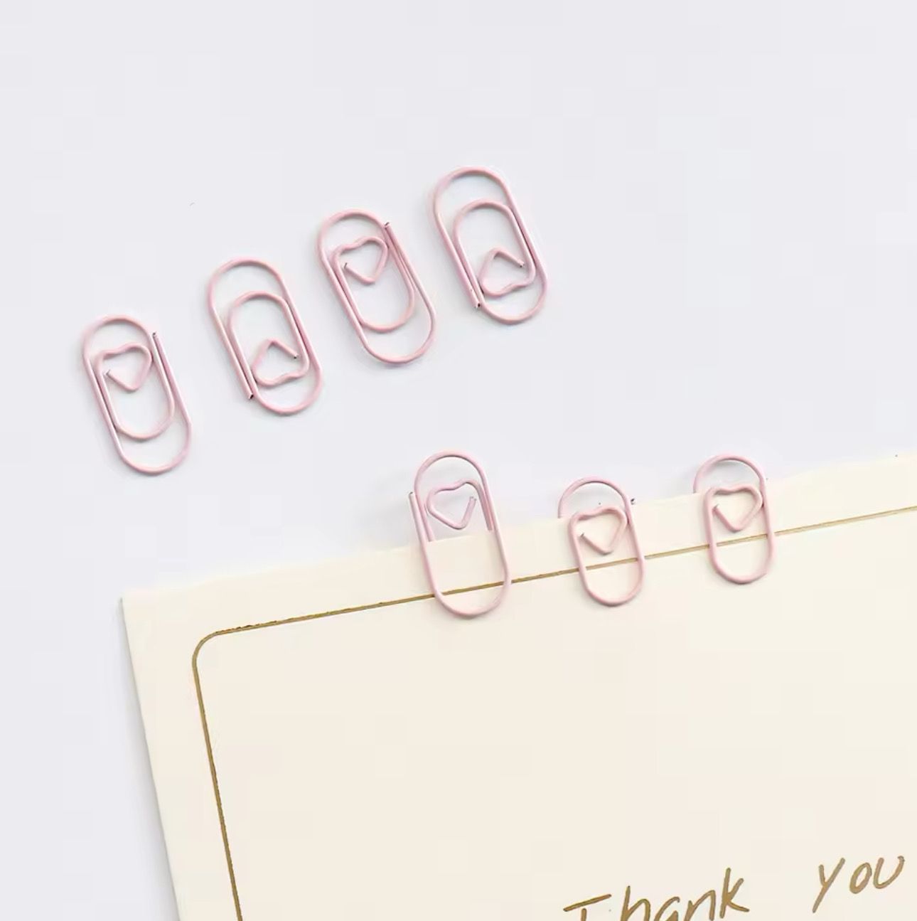 Pink Paper Clips Metal 'Heart' - 50 pieces
