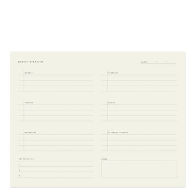 Weekly Overview Notepad