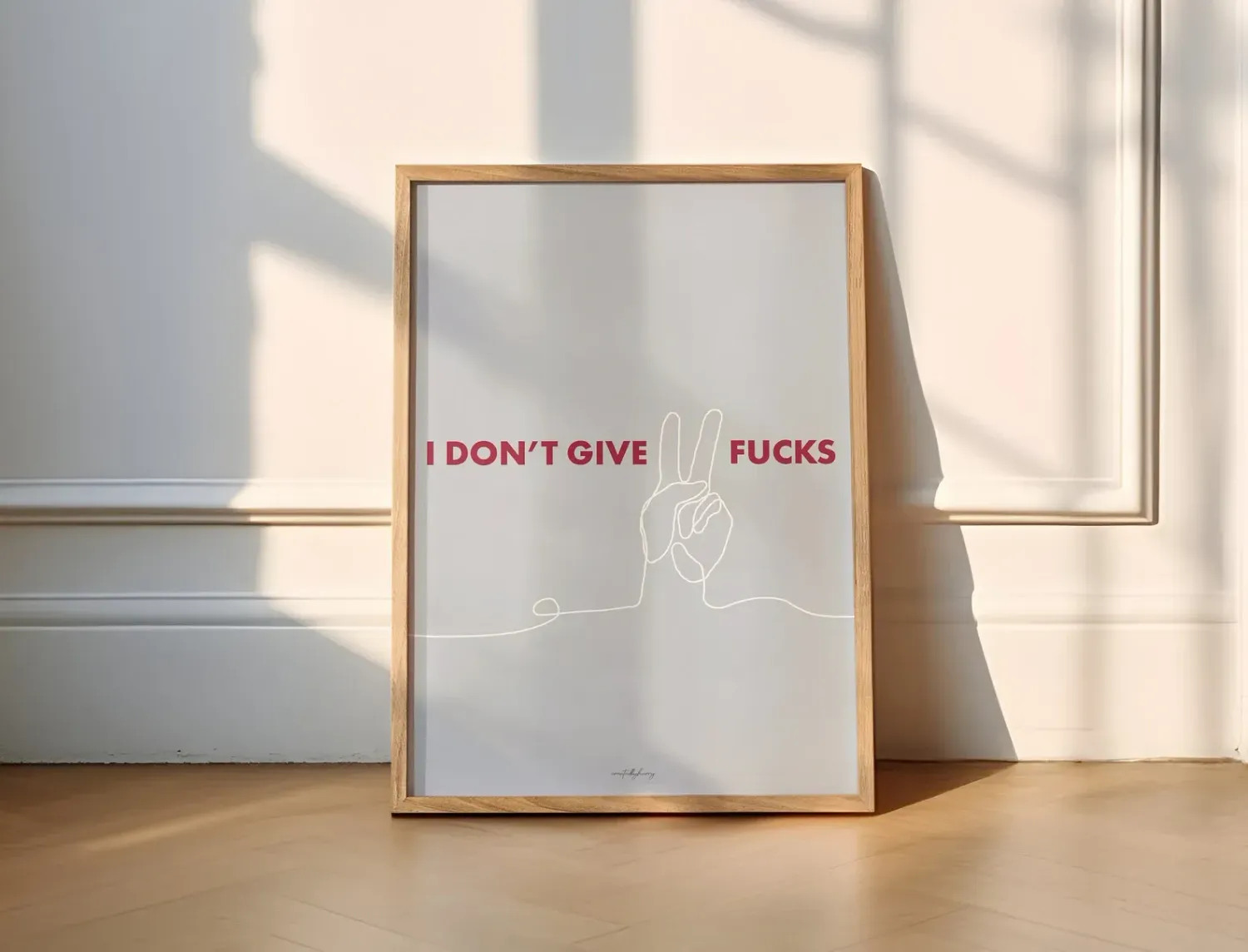 'I Don't Give 2 Fucks' print blue
