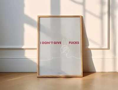 'I Don't Give 2 Fucks' print blue
