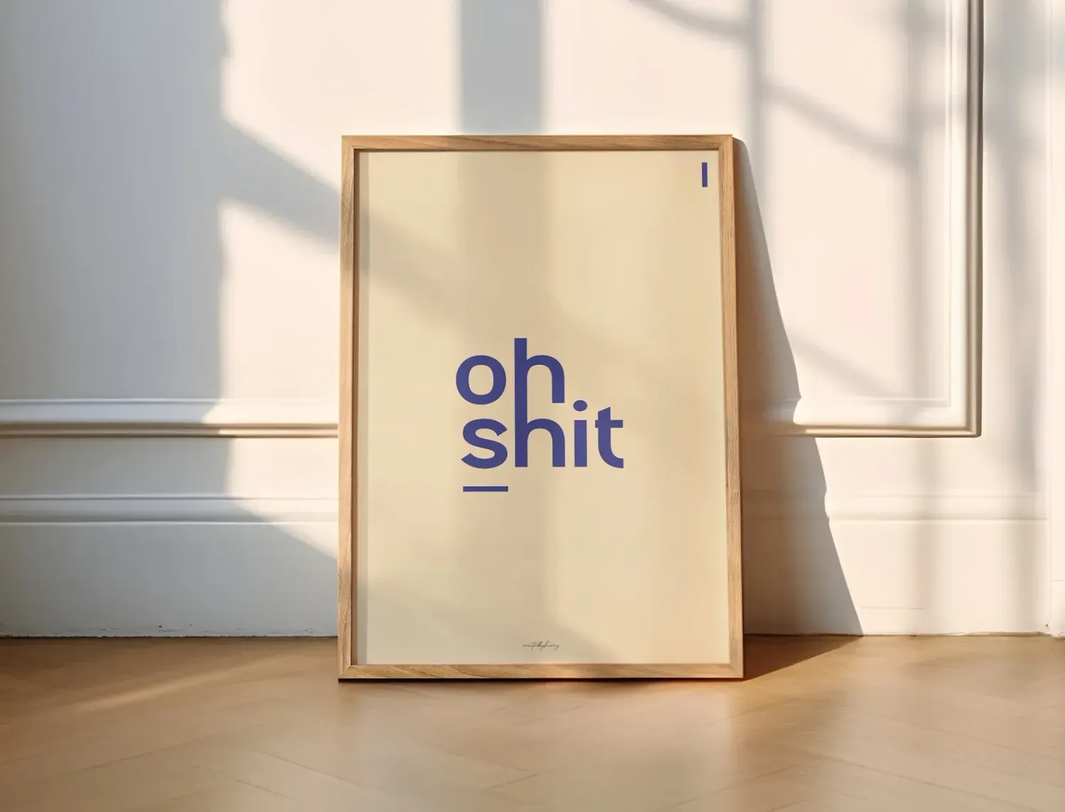 'Oh Shit' print blauw