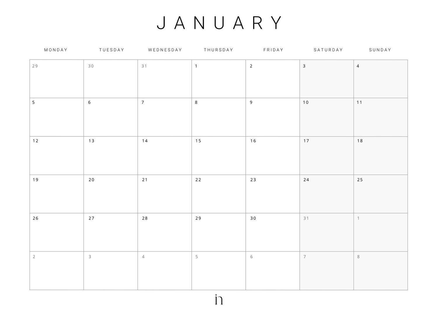 Insidr Year Calender 2026