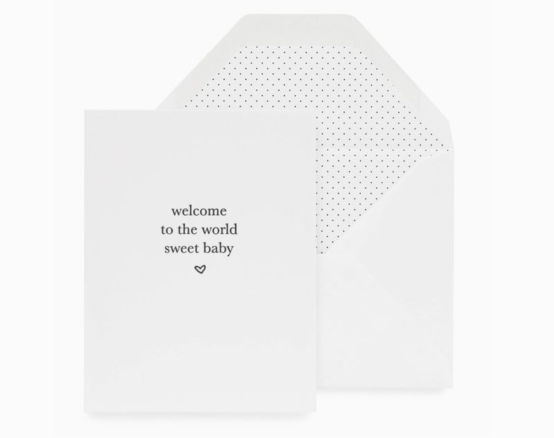 'Welcome Sweet Baby' kaart