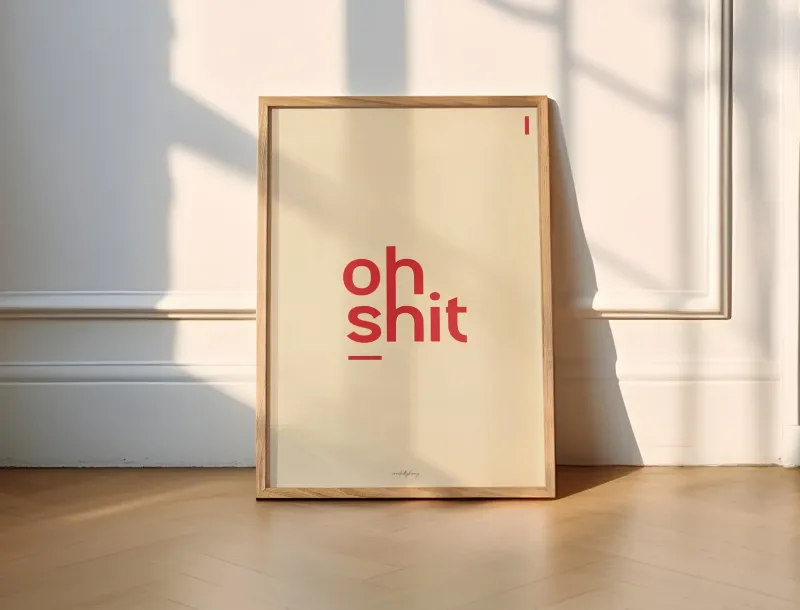 'Oh Shit' print rood