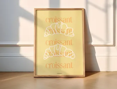 'Croissant' print geel