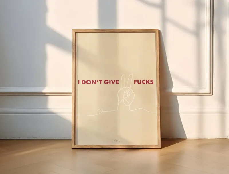 'I Don't Give 2 Fucks' print geel