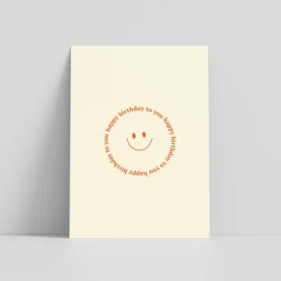 'Happy Birthday Smiley' kaart