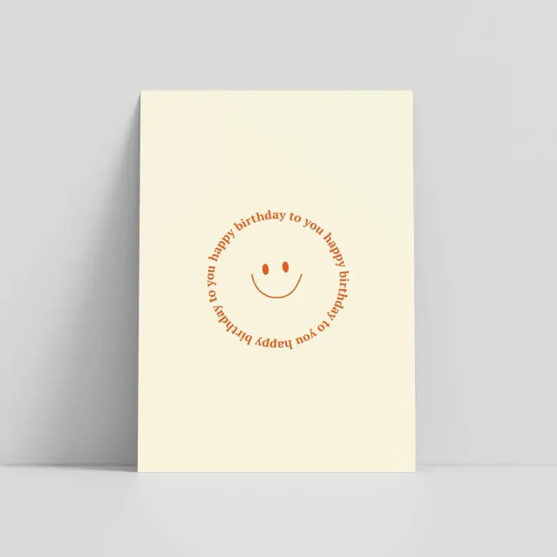 'Happy Birthday Smiley' kaart