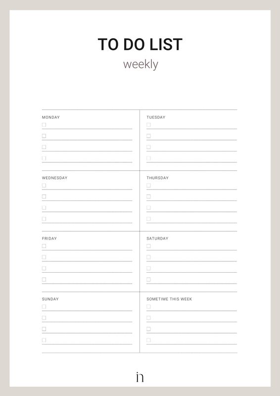 Insidr To Do List 'Weekly'