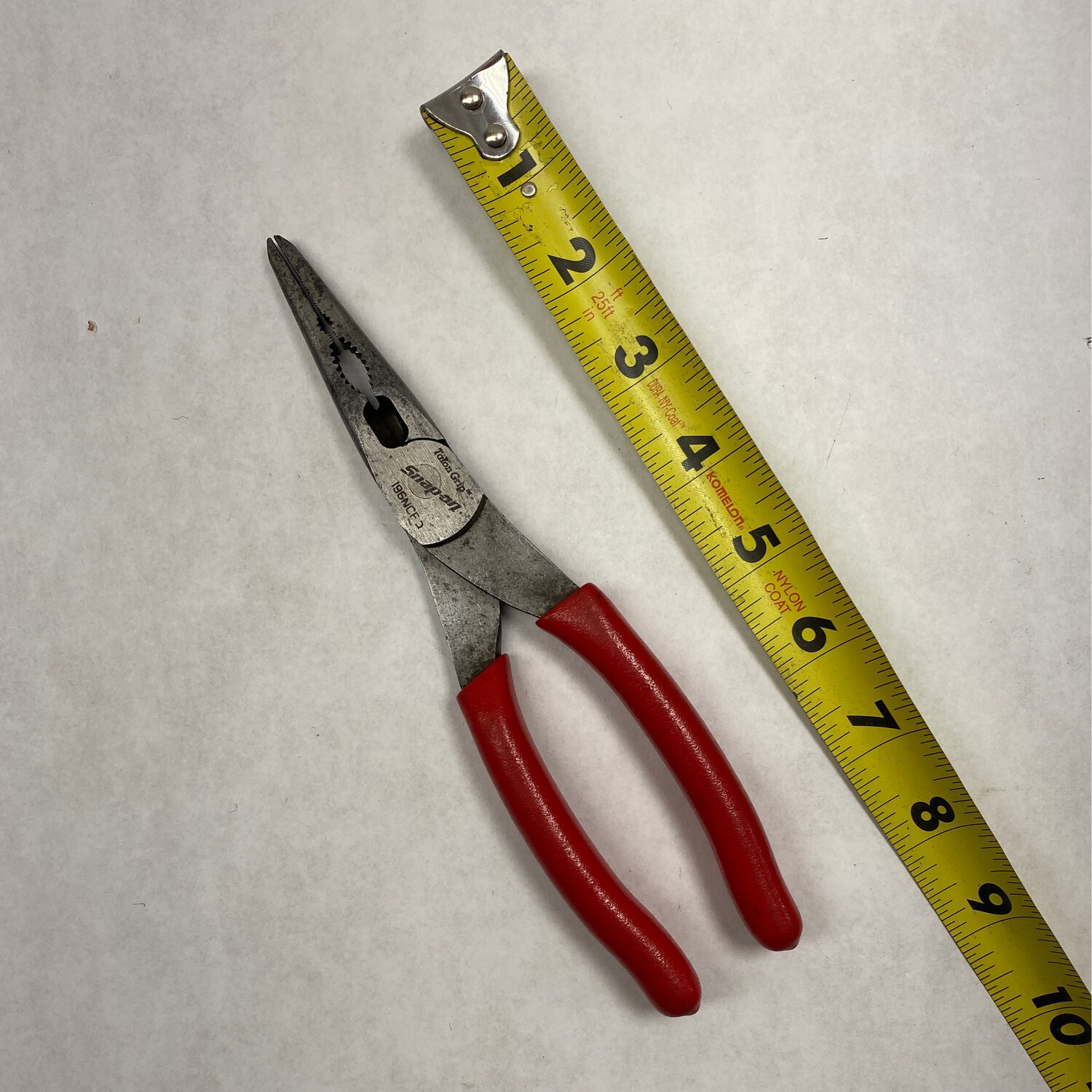 Snap On 8” Talon Grip Cutting Needle Nose Pliers, 196NCF