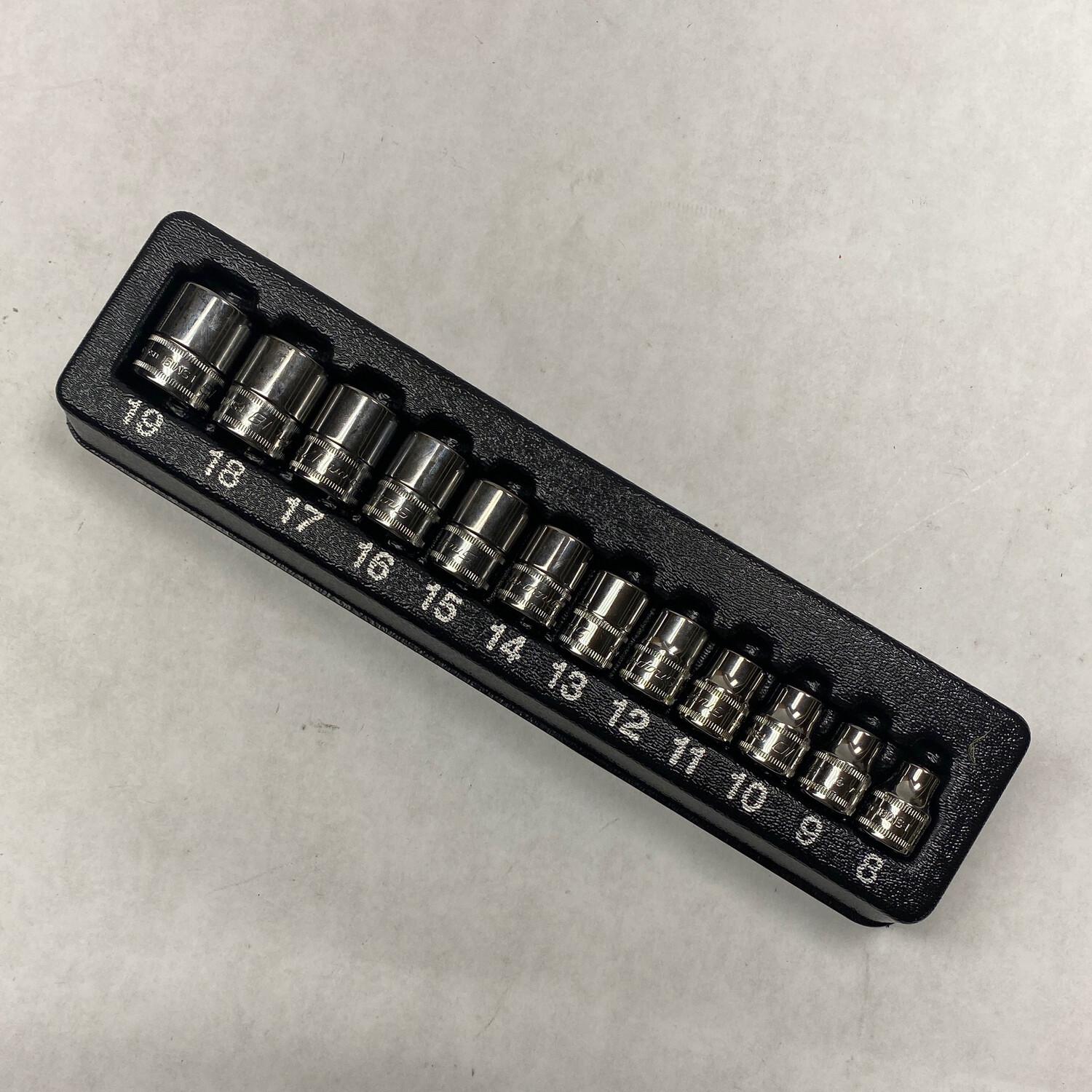 Snap On 12pc 3/8” Drive Metric Shallow Socket Set Shop Tool Swapper