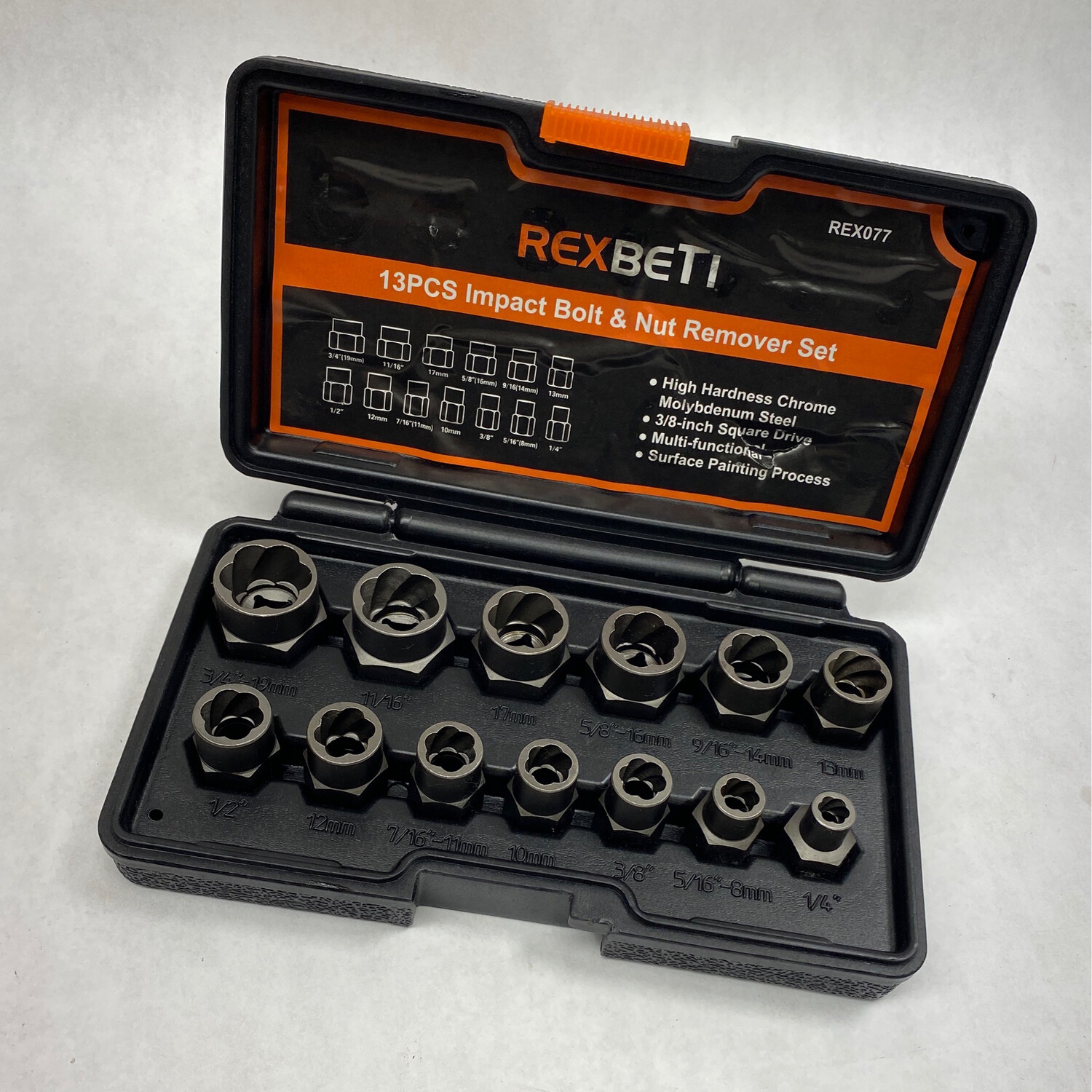 Rexbeti 13pc Impact Bolt & Nut Remover Set