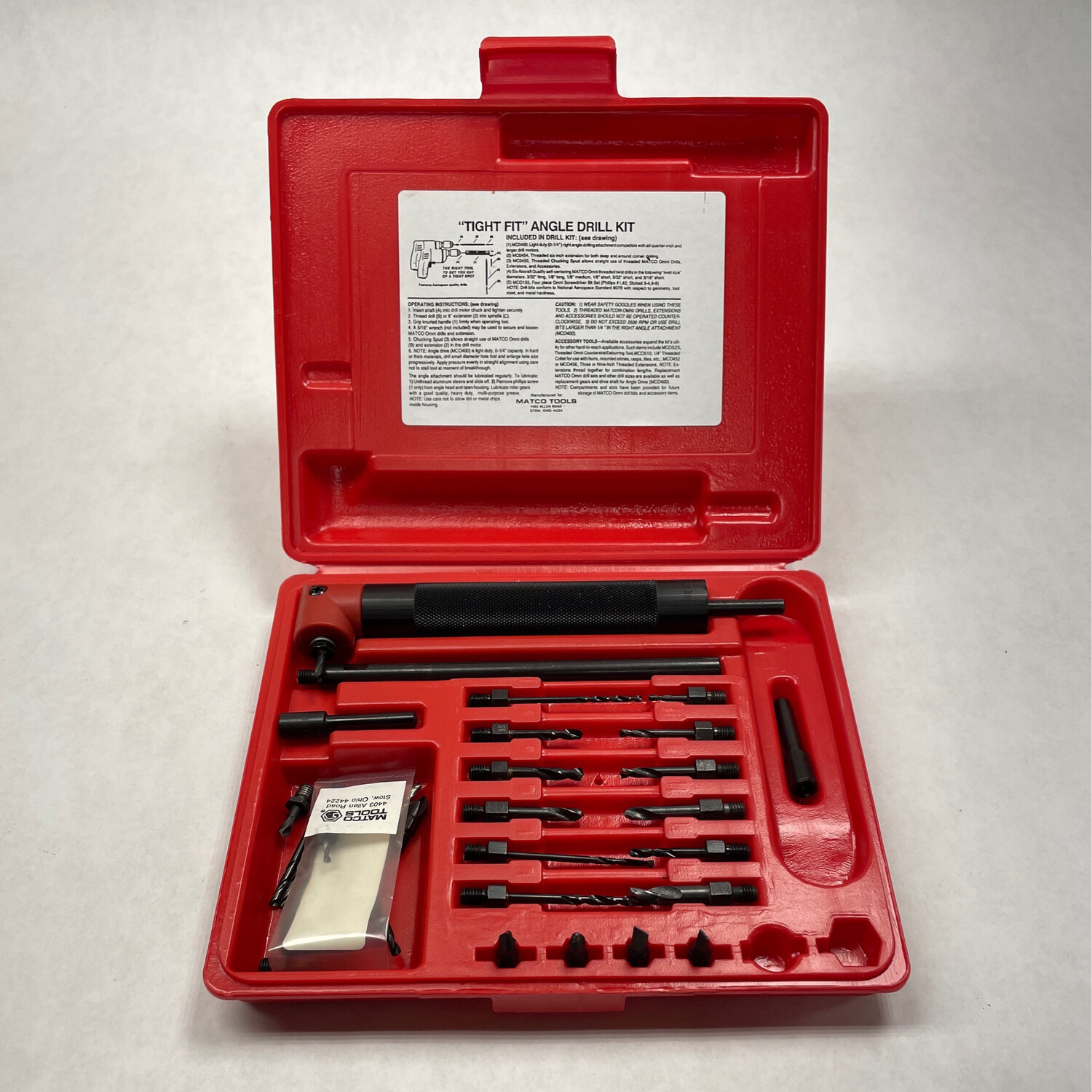 Matco Tight Fit Angle Drill Kit MC0101 Shop Tool Swapper