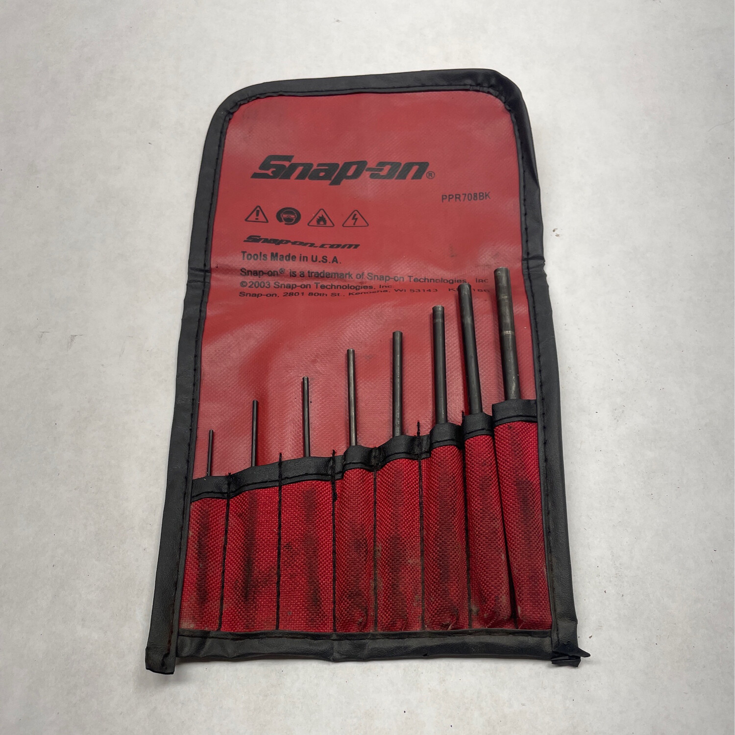 Snap on 8pc Roll Pin Punch Set, PPR708BK