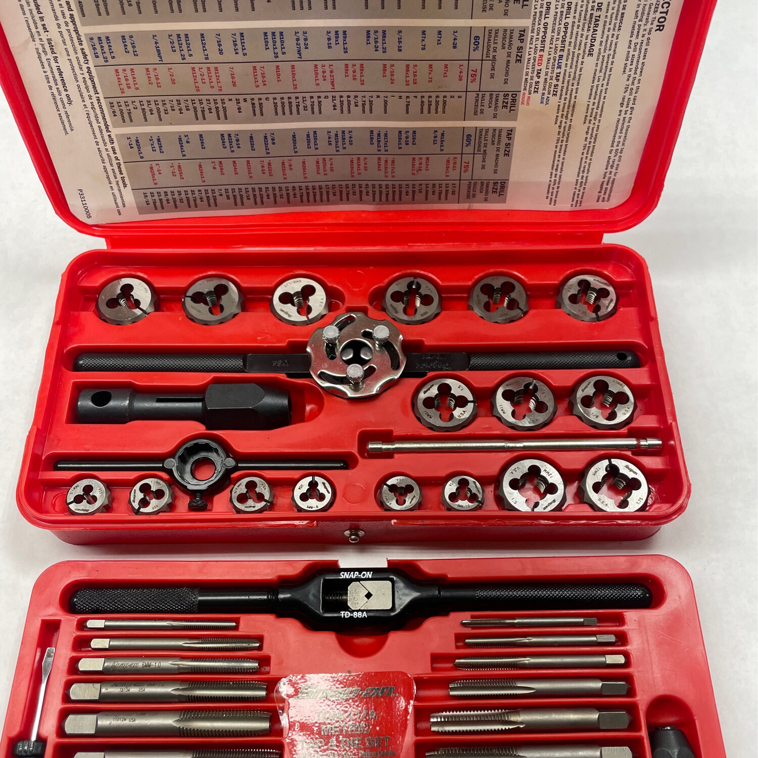 LIKE NEW Snap On 41pc Metric Tap & Die Set, TDM-117A