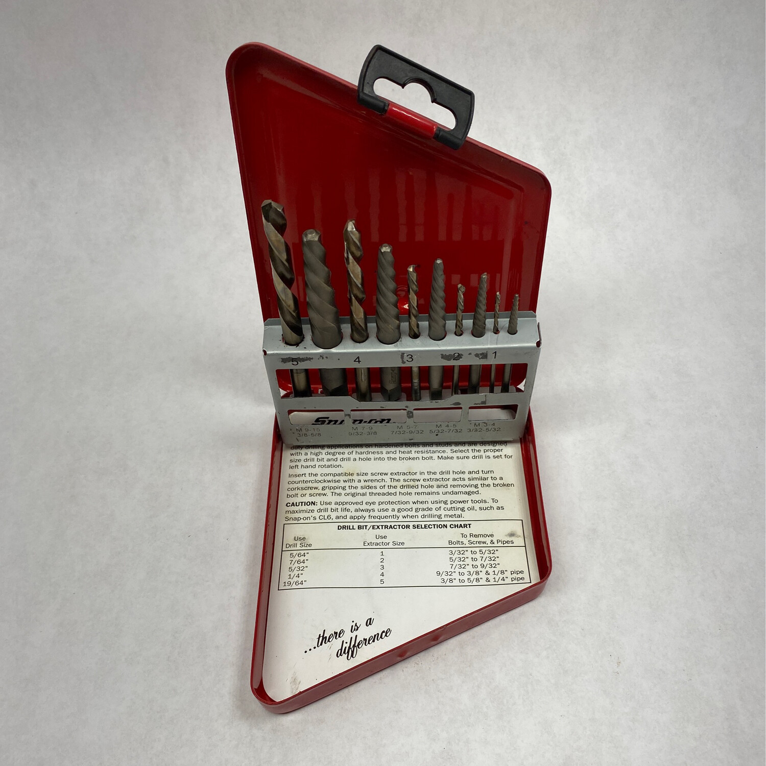 Snap On 10pc Extractor And Drill Set, EXDL10