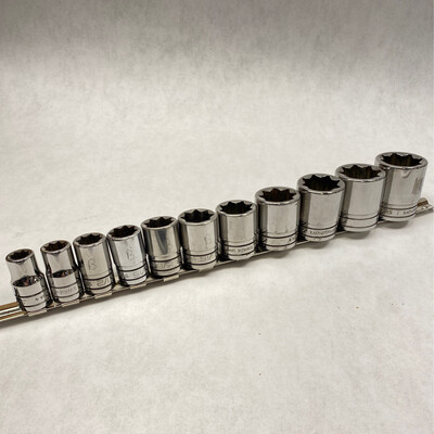 Snap On 11pc 1/2” Drive SAE Flank Drive Double Square Socket Set (3/8” - 1”)