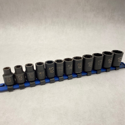 Matco 12pc 3/8” Drive Metric 6-Point Shallow Impact Socket Set (8-19mm)