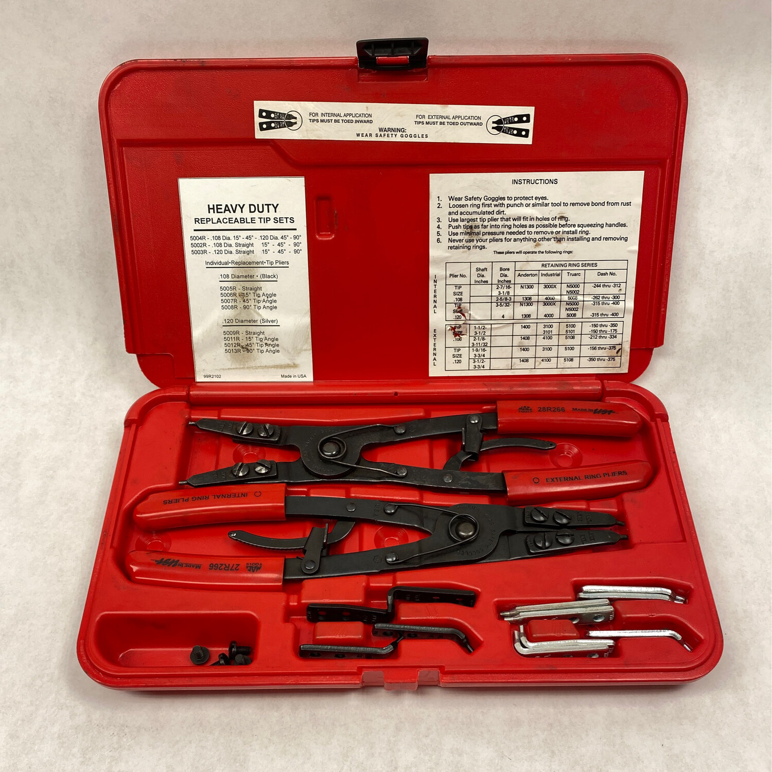 Mac Tools Heavy Snap Ring Plier Set, SR50K Shop Tool Swapper