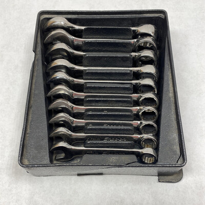Snap On 10pc 12-Point Chrome Stubby Metric Wrench Set 10-19mm