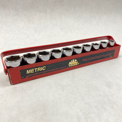 Mac Tools 10pc 1/2” Drive 6pt Metric Socket Set, 10-19mm
