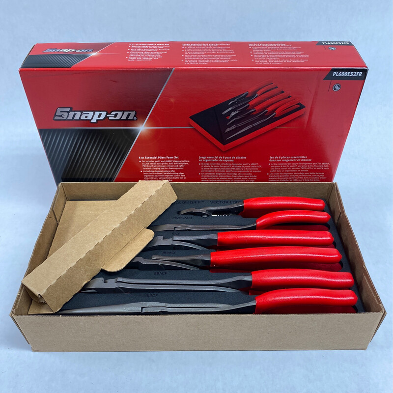 NEW Snap On 6 Piece Essential Pliers Foam Set, PL600ES2FR