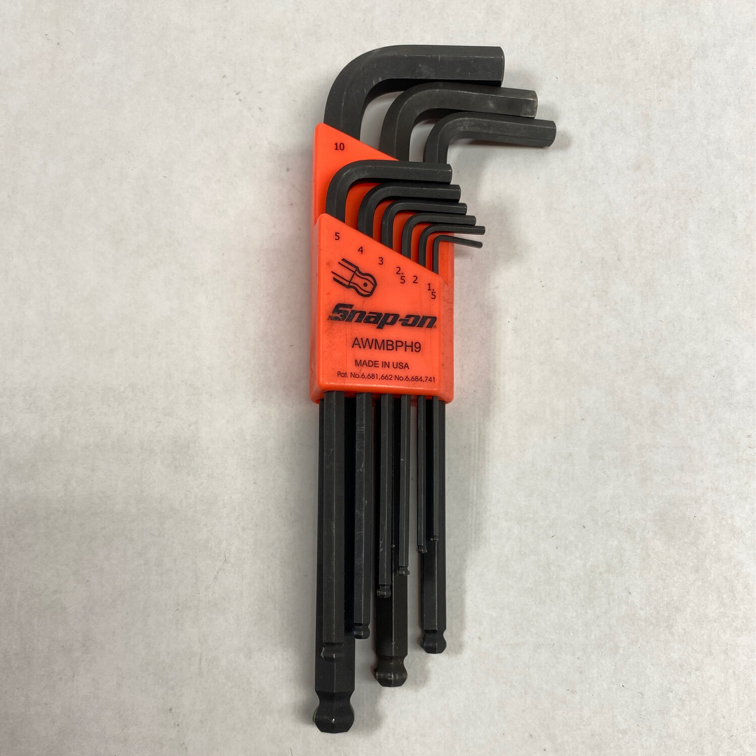 Snap On 9 pc Metric LShaped Ball Hex Wrench Set (1.510 mm) AWMBPH9 Shop Tool Swapper