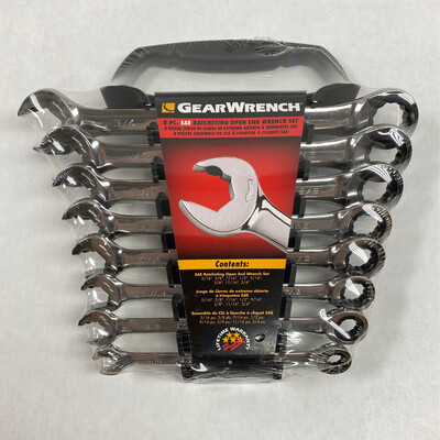 GearWrench 8 Piece SAE Ratcheting Open End Wrench Set 5/16” - 3/4” 85599