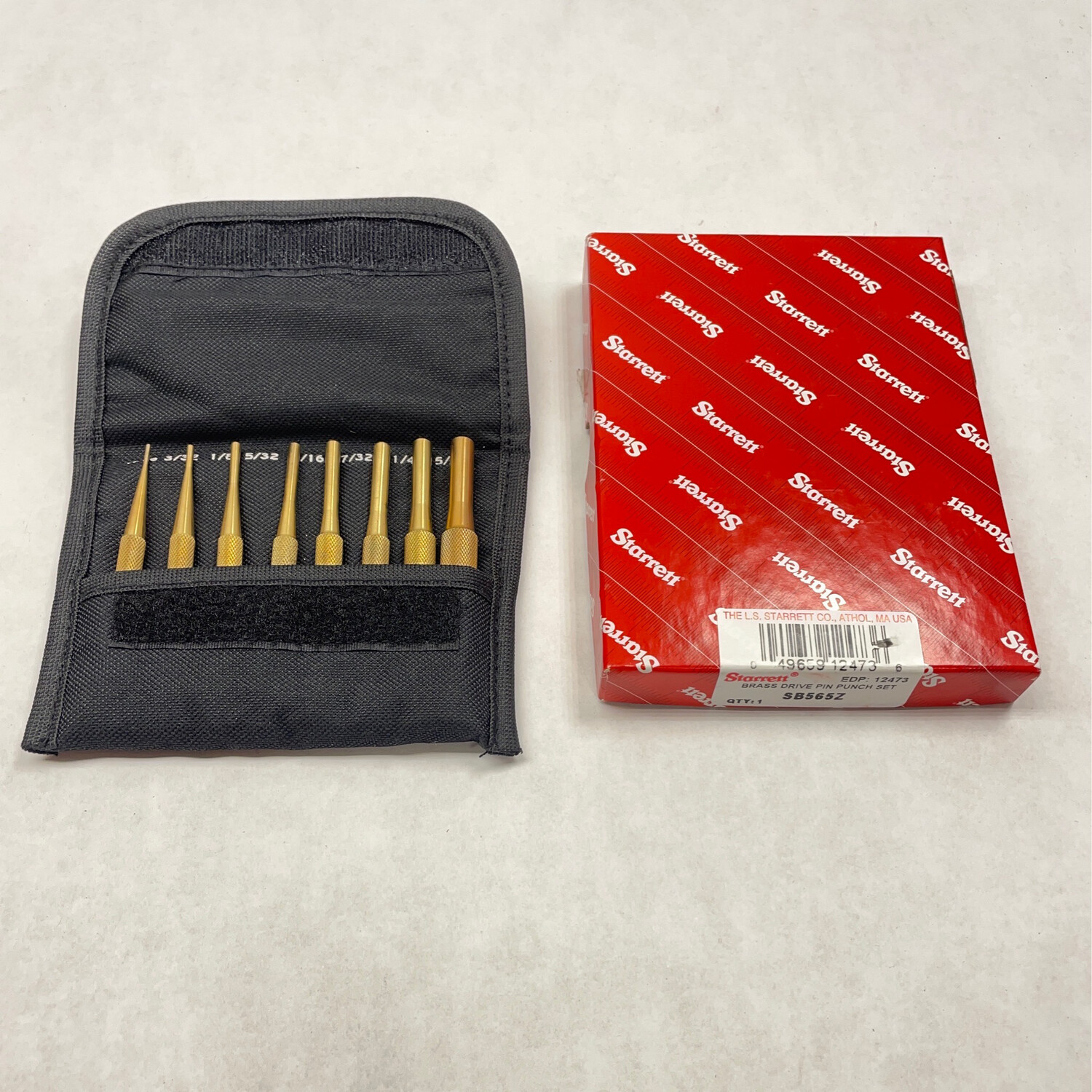 New Starrett Brass Drive Pin Punch Set, SB565Z