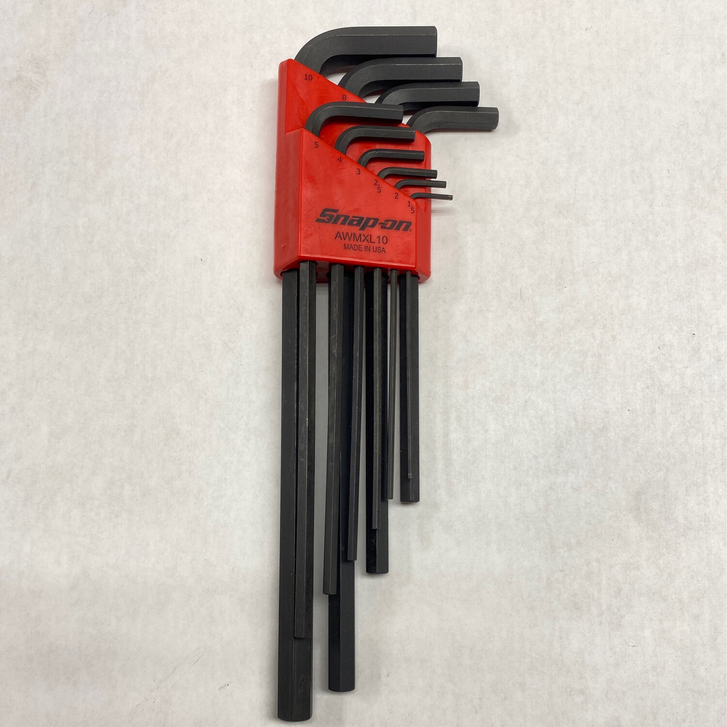 New Snap On 10 pc Metric ExtraLong LShaped Hex Key Set (1.510 mm