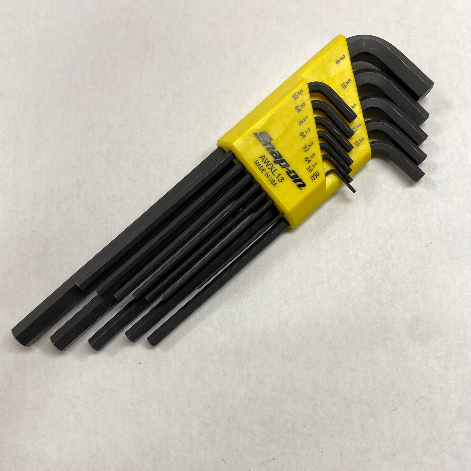 New Snap On 12pc SAE ExtraLong LShaped Hex Key Set (0.053/8") AWXL13