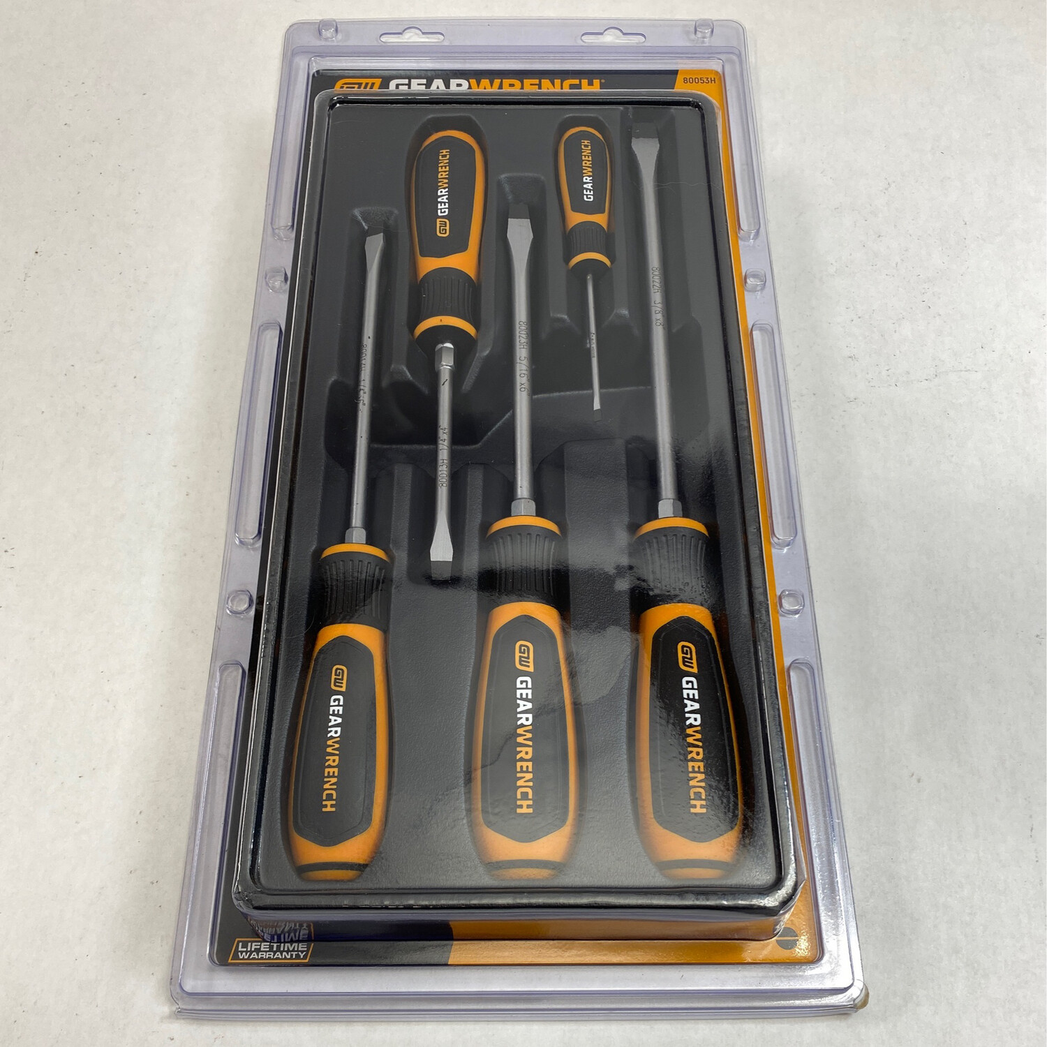 Gearwrench 5 Piece Slotted Screwdriver Set, 80053H