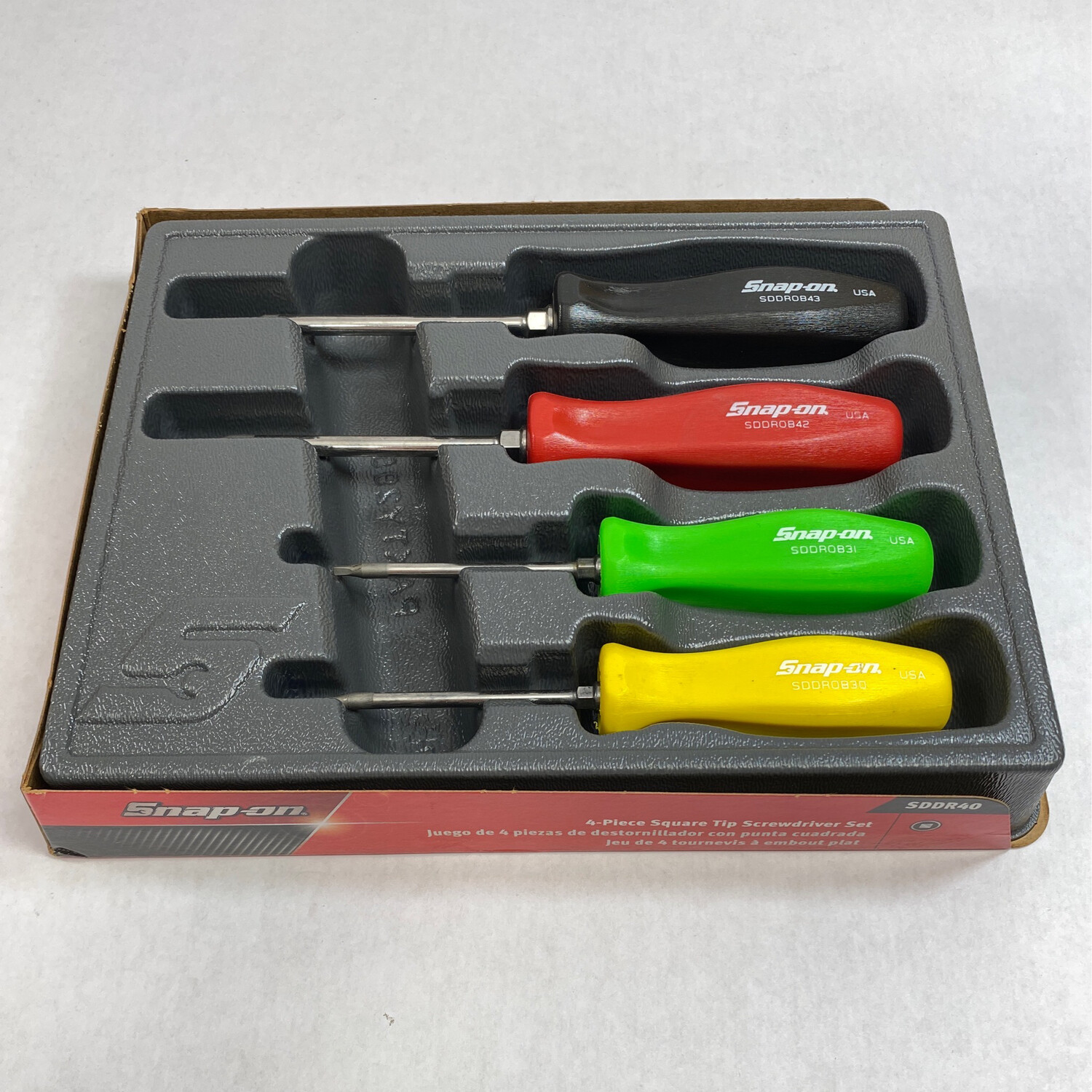 Snap On 4 pc Square Drive Screwdriver Set, SDDR40 Shop Tool Swapper