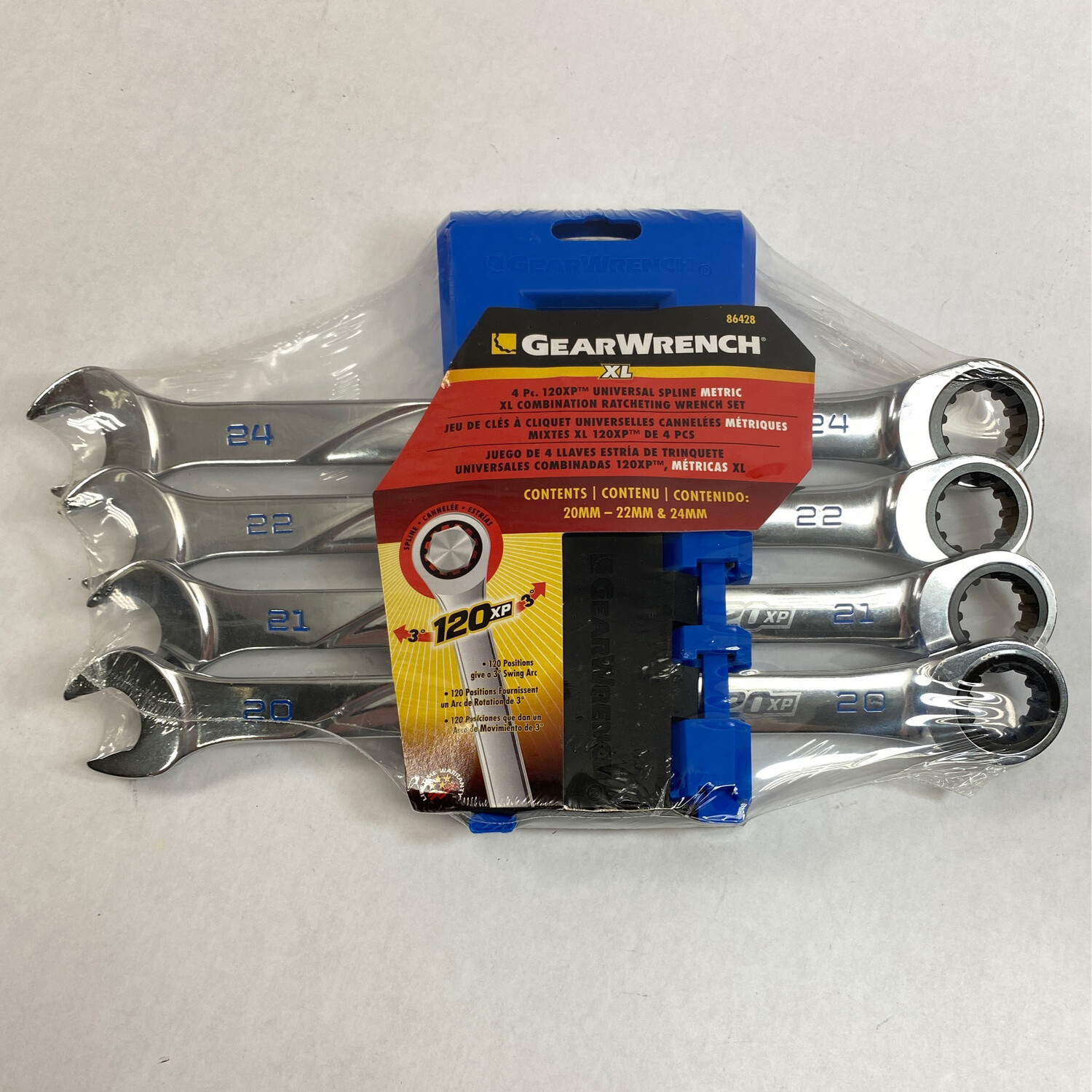Gearwrench 4 Piece 120XP Universal Spline Metric XL Combination Ratcheting Wrench Set, 86428