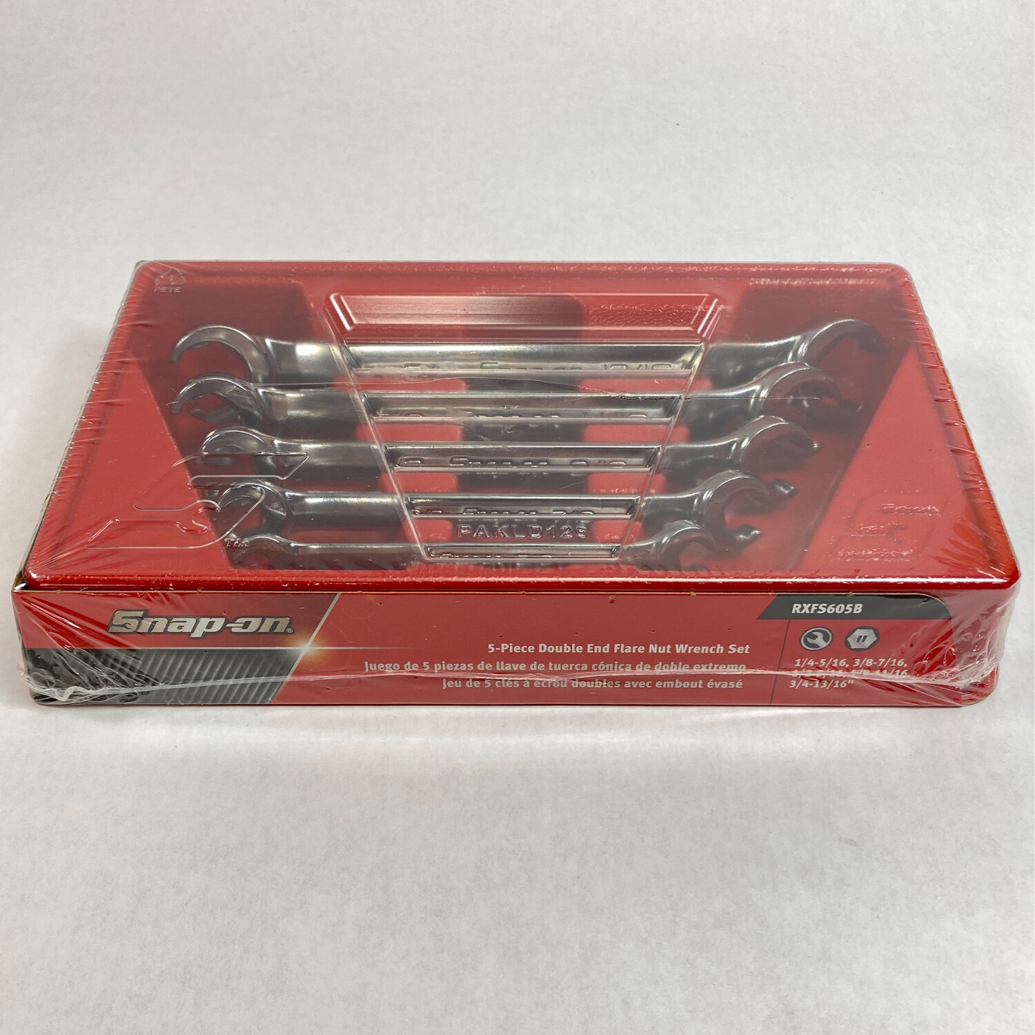 Snap On 5 pc 6-Point SAE Flank Drive® Double End Flare Nut Wrench Set (1/4-13/16