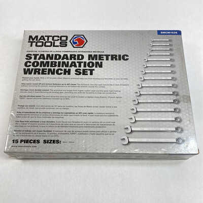 Matco Tools 15 Piece Metric Combination Wrench Set, SMCM152K