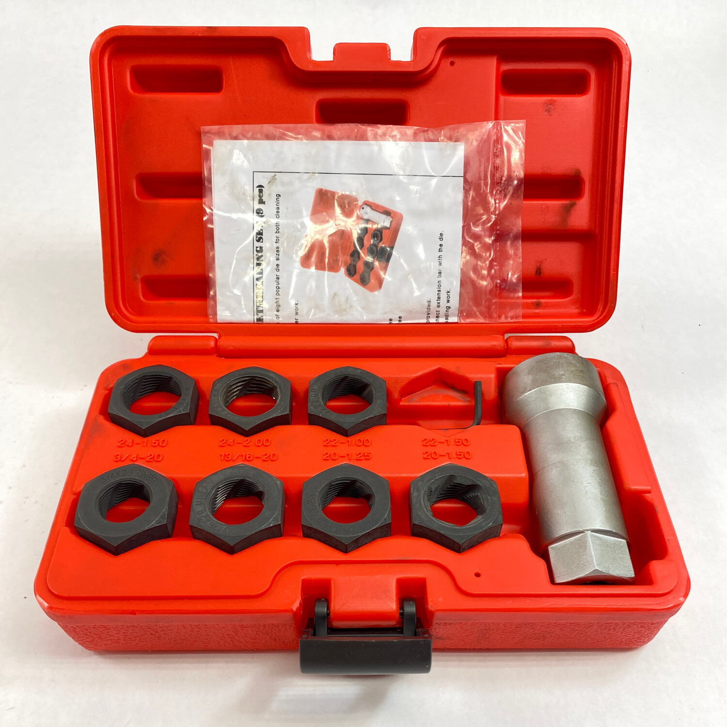 OEM Tools 9 Pc. Axle Spindle Rethreading Set, 27233 Shop Tool Swapper