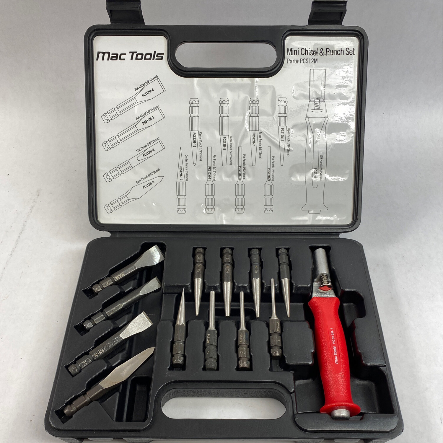 Mac Tools 12 Pc. Mini Interchangeable Bit Punch and Chisel Set, PCS12M