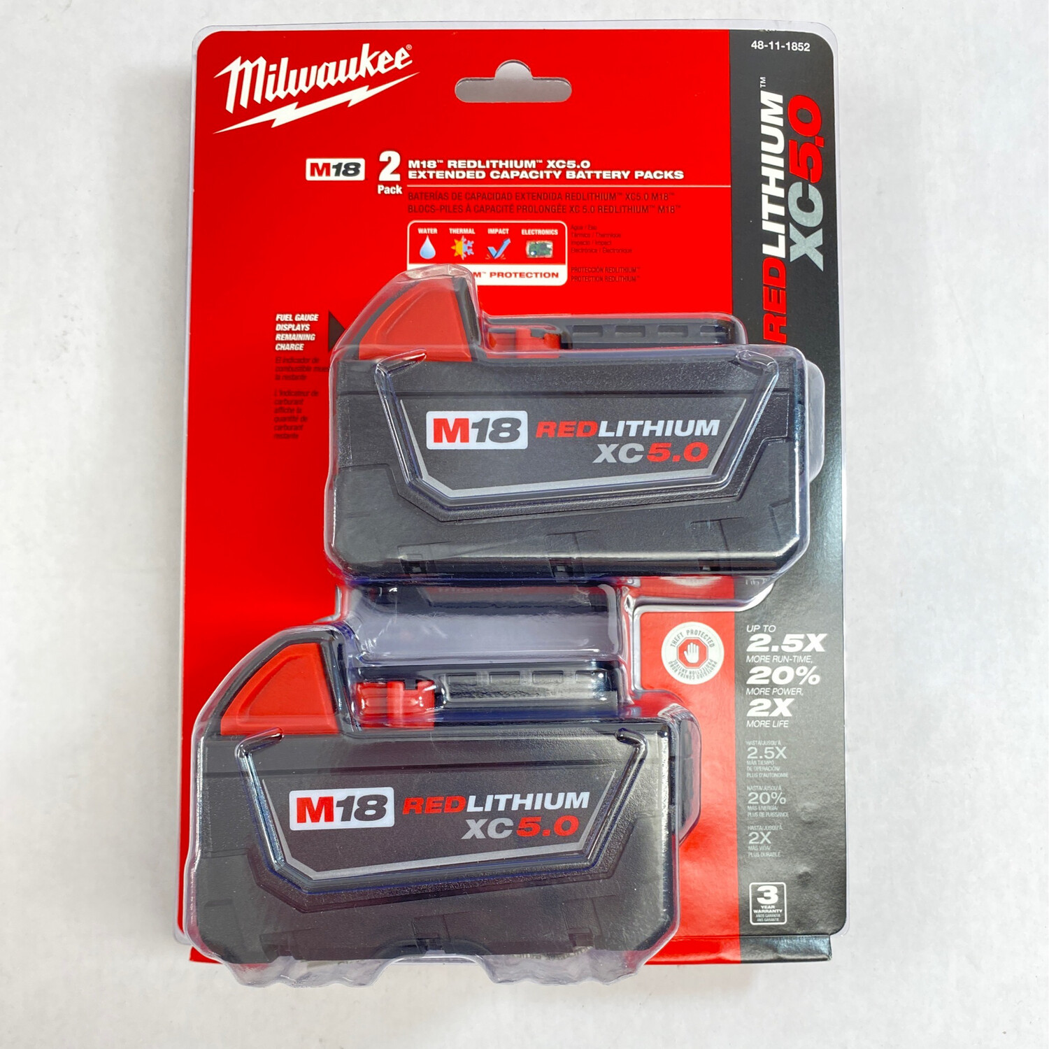 Milwaukee m18 redlithium xc 5 0 extended capacity battery packs 2 pack