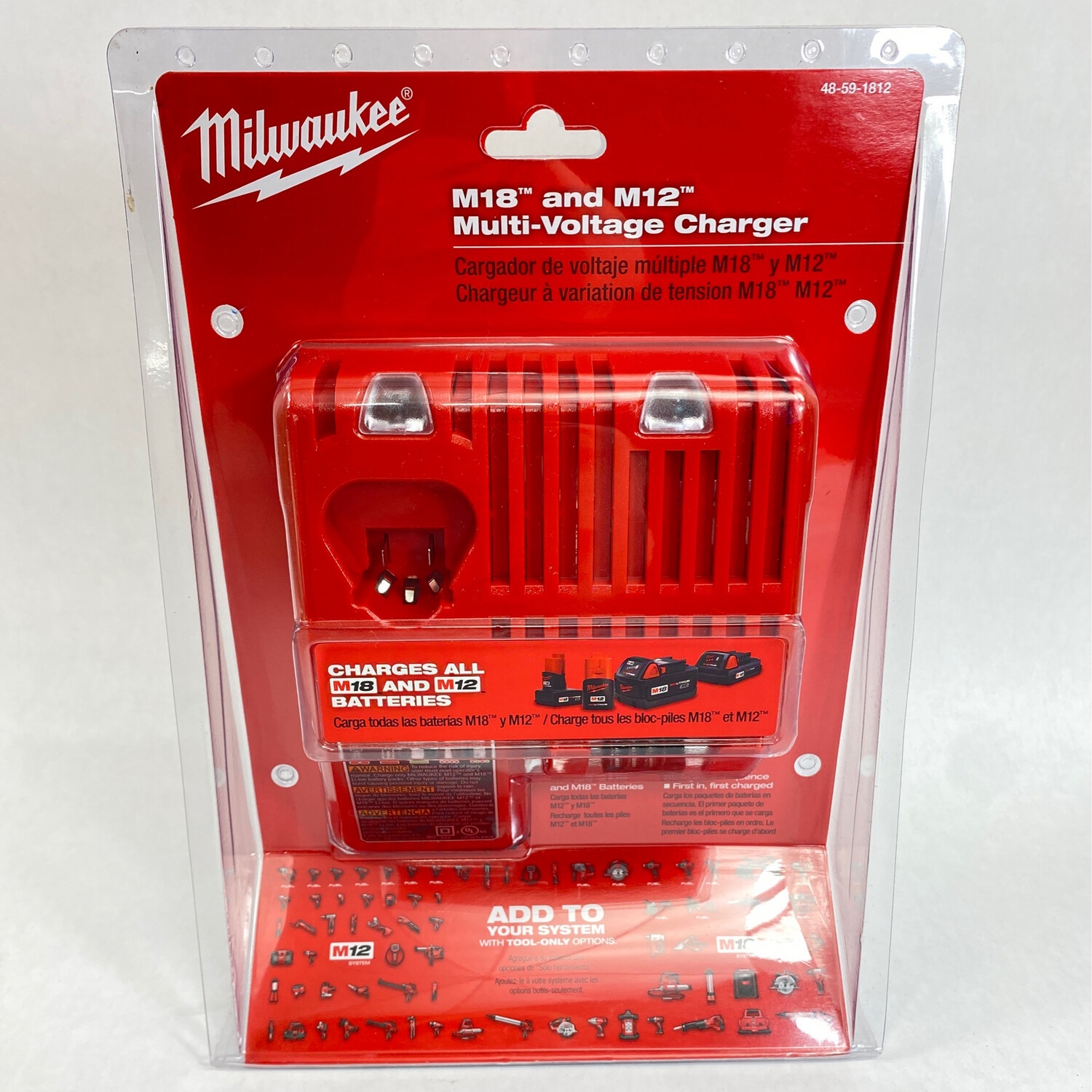 Milwaukee M18 and M12 Multi-Voltage Charger, 48-59-1812