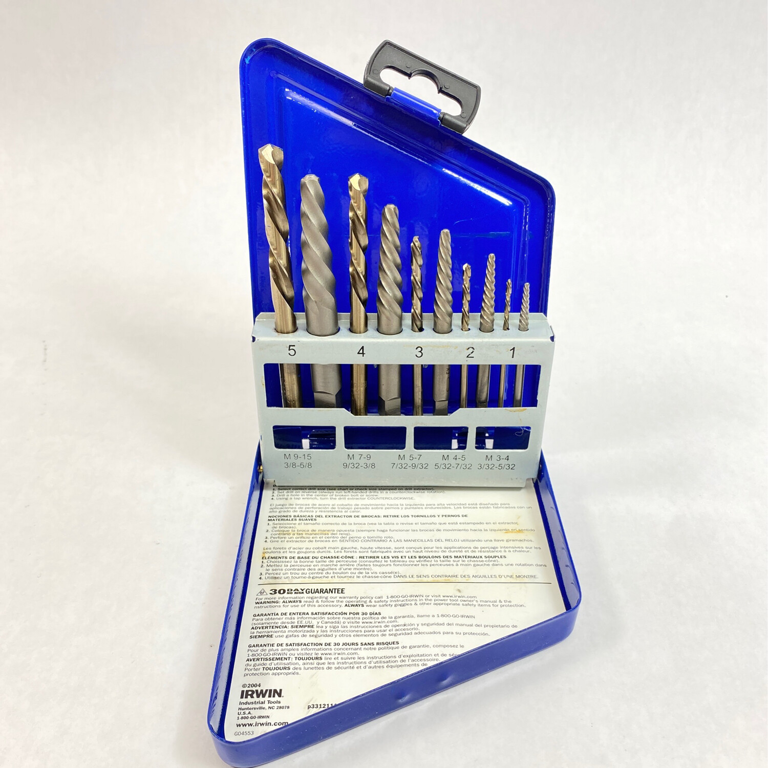 Hanson 10 Pc. Extractor And Drill Set Left Handed Cobalt Drills, 11119