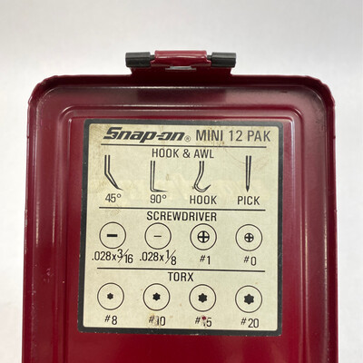 Snap On Mini 12 Pc. Hook & Awl, Screwdriver Torx Set