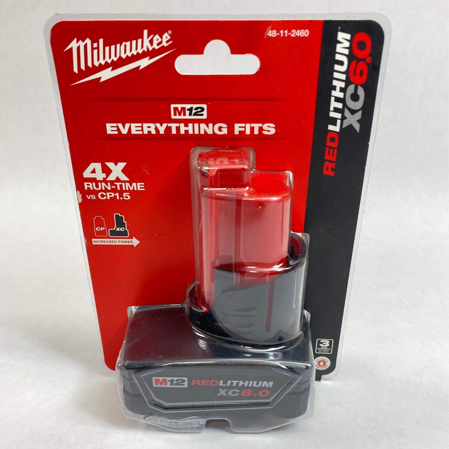 Milwaukee m12 redlithium xc extended capacity 6 0ah battery 48 11 2460