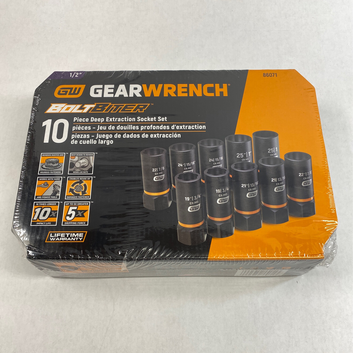 GearWrench Bolt Biter 10 Pc. Deep Extraction Socket Set, 86071