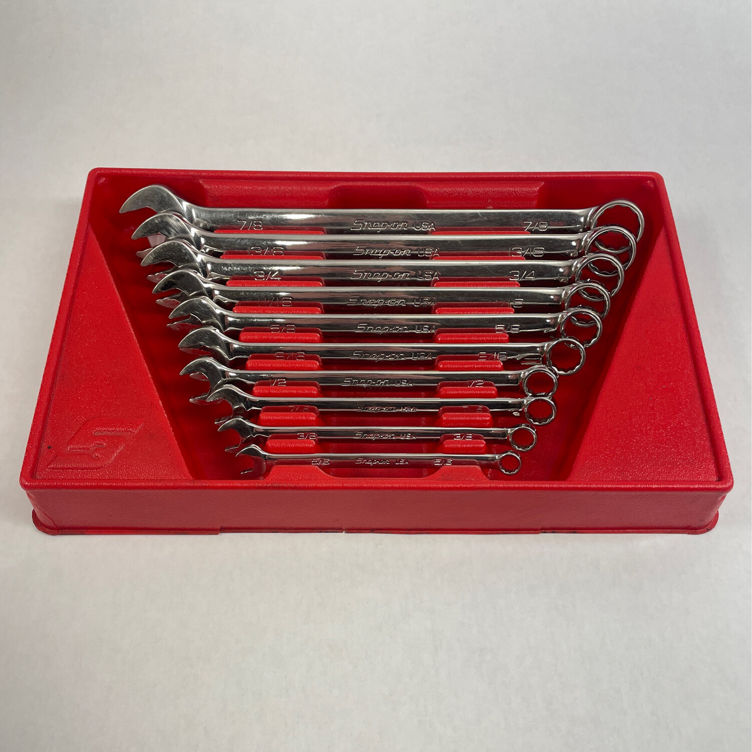 Snap On 10 Pc. 12Point SAE Flank Drive Plus Combination Wrench Set, SOEX710 Shop Tool Swapper