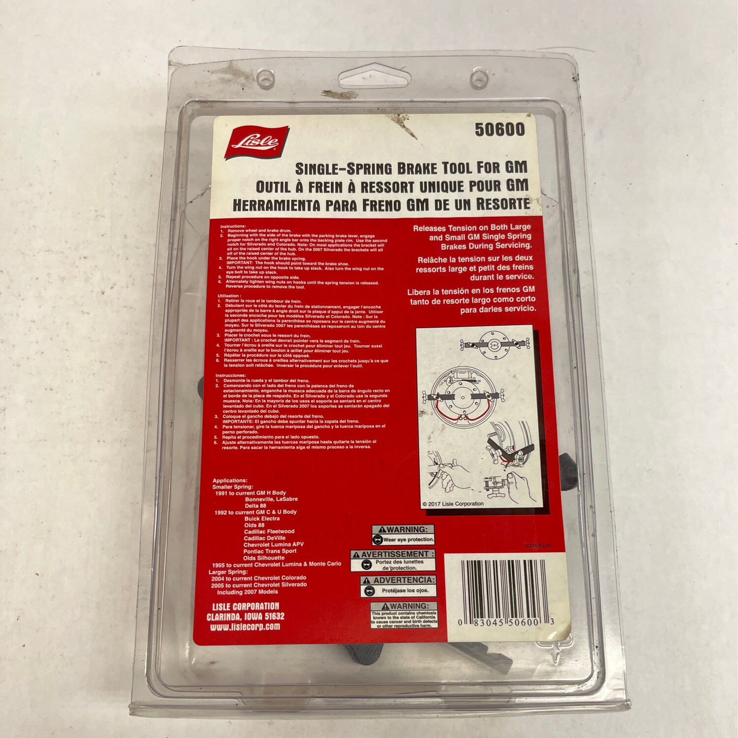 Lisle Single Spring Brake Tool For GM, 50600 Shop Tool Swapper