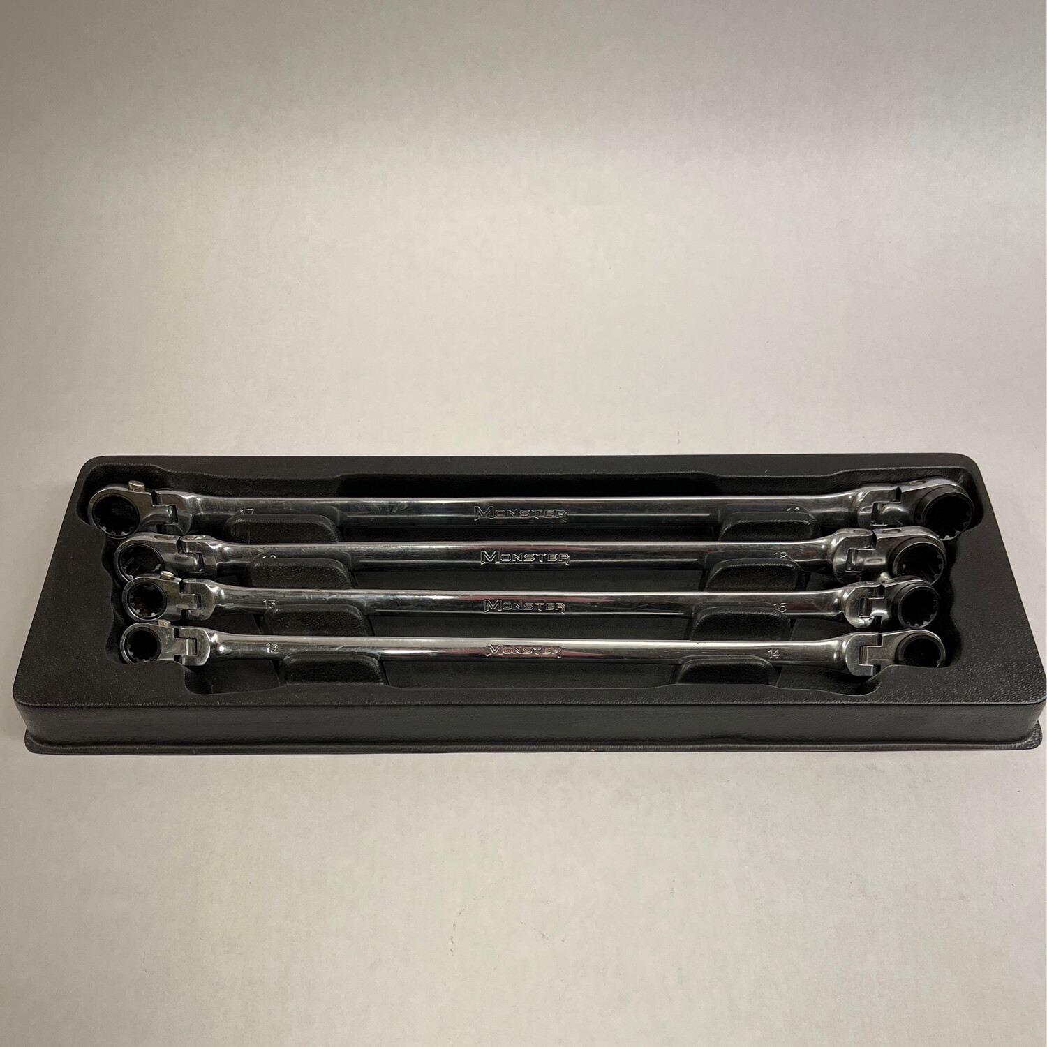 Monster Mobile Tools 4 Pc. Flex Head Double Box End Ratcheting Wrench