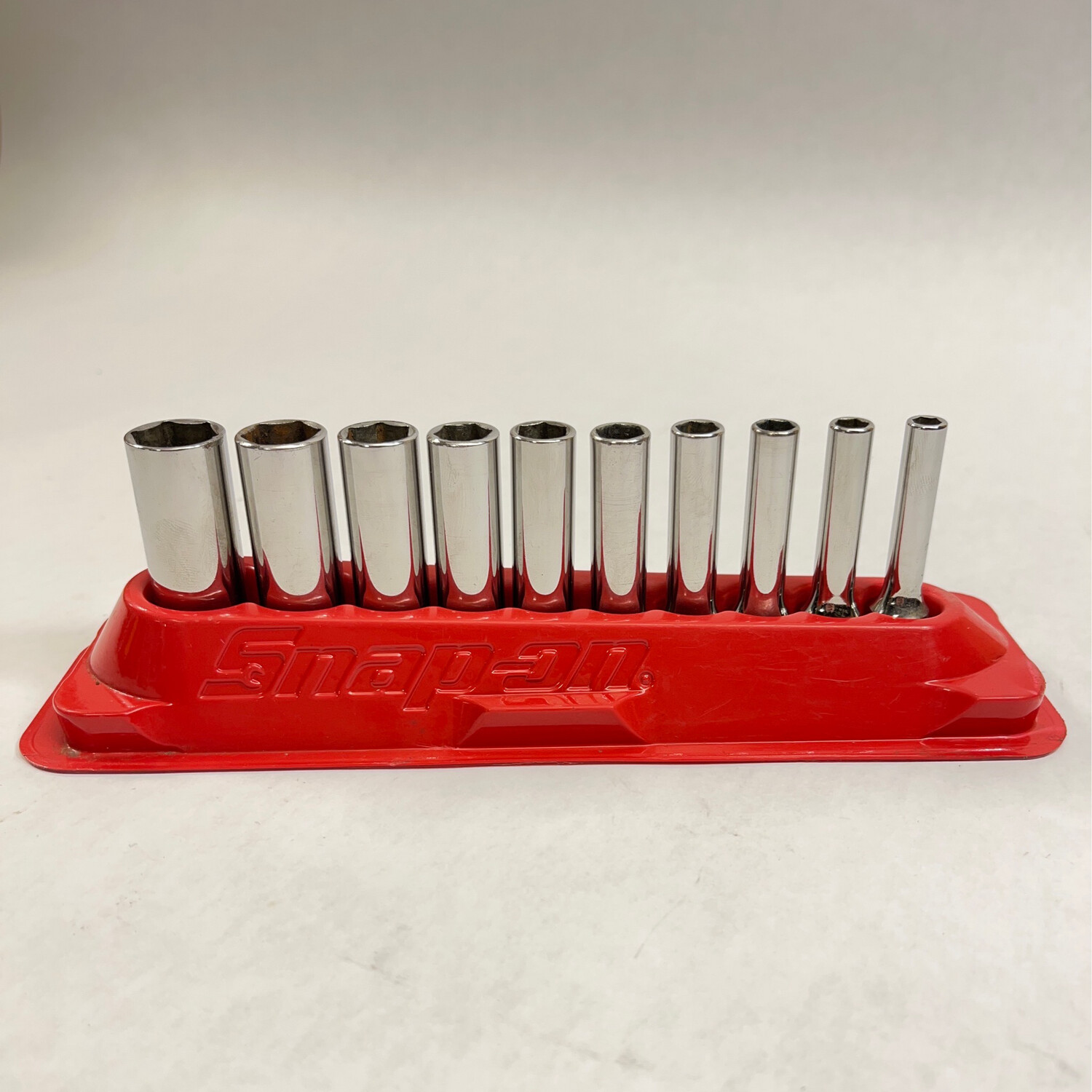 Snap On 10 Pc. 1/4" Drive 6Point SAE Flank Drive Deep Socket Set (3/16