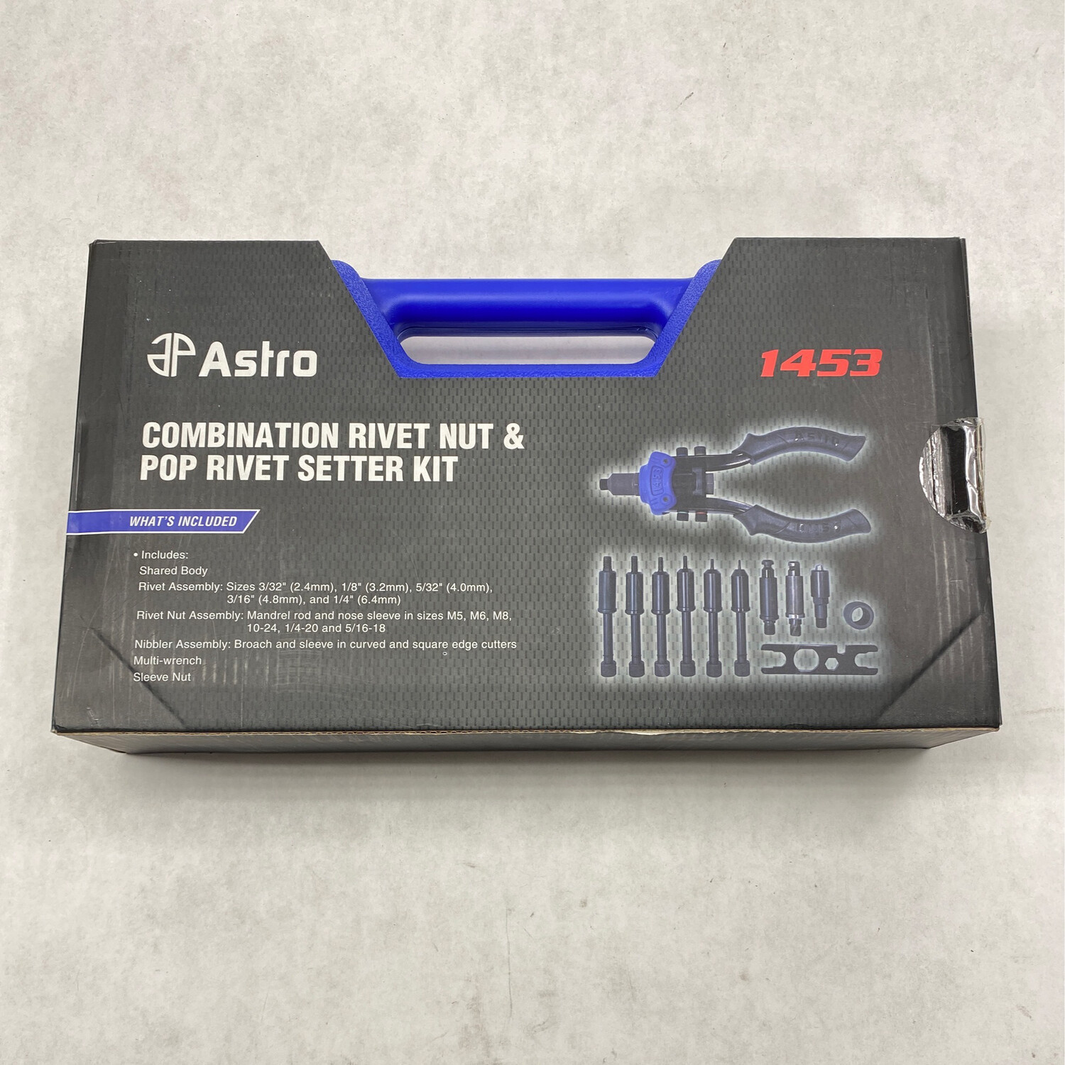 Astro Pneumatic Combination Rivet Nut And Pop Rivet Setter Kit, 1453 ...