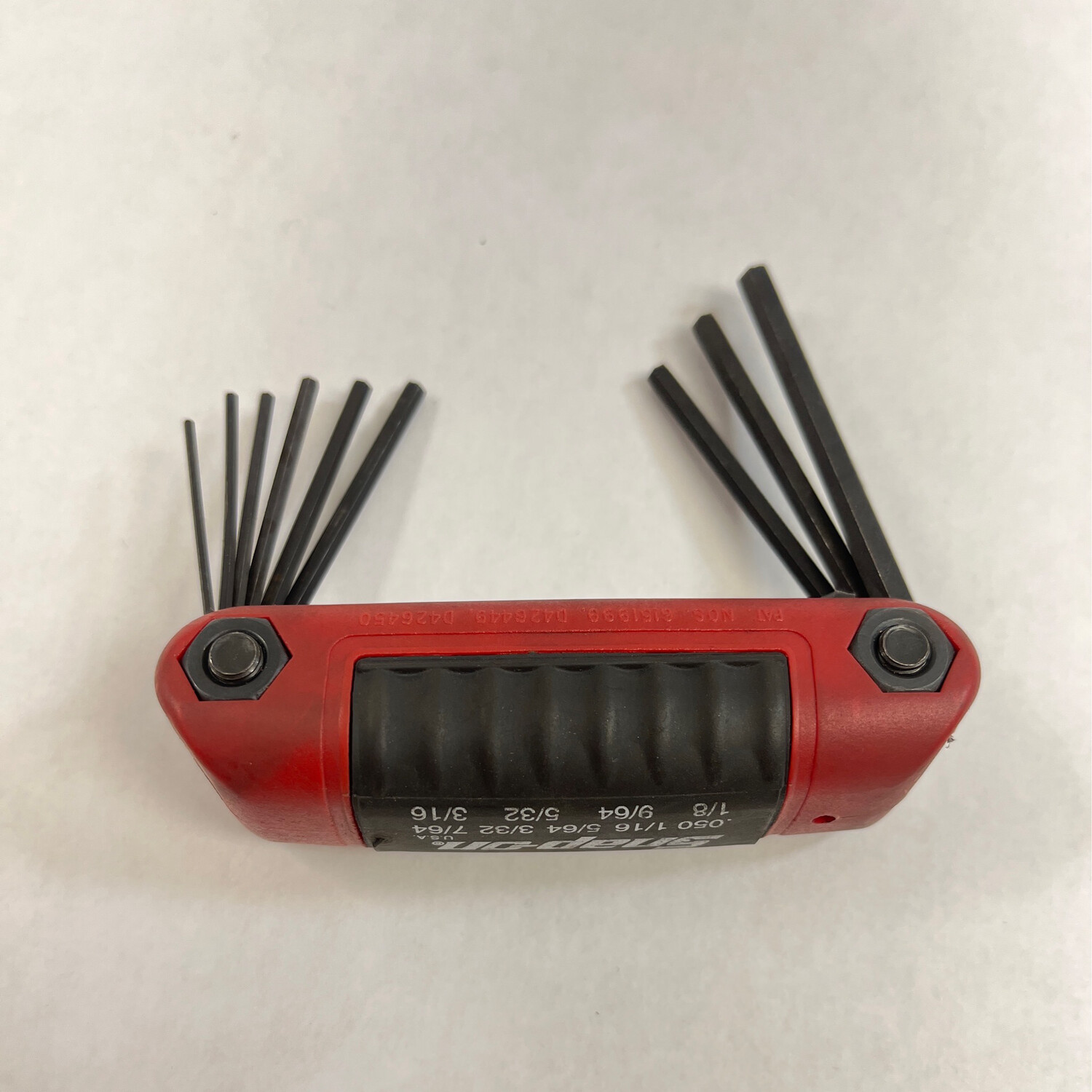 Snap On 9 Pc. SAE Folding Hex Key Set (0.053/16") AWEF9K Shop Tool